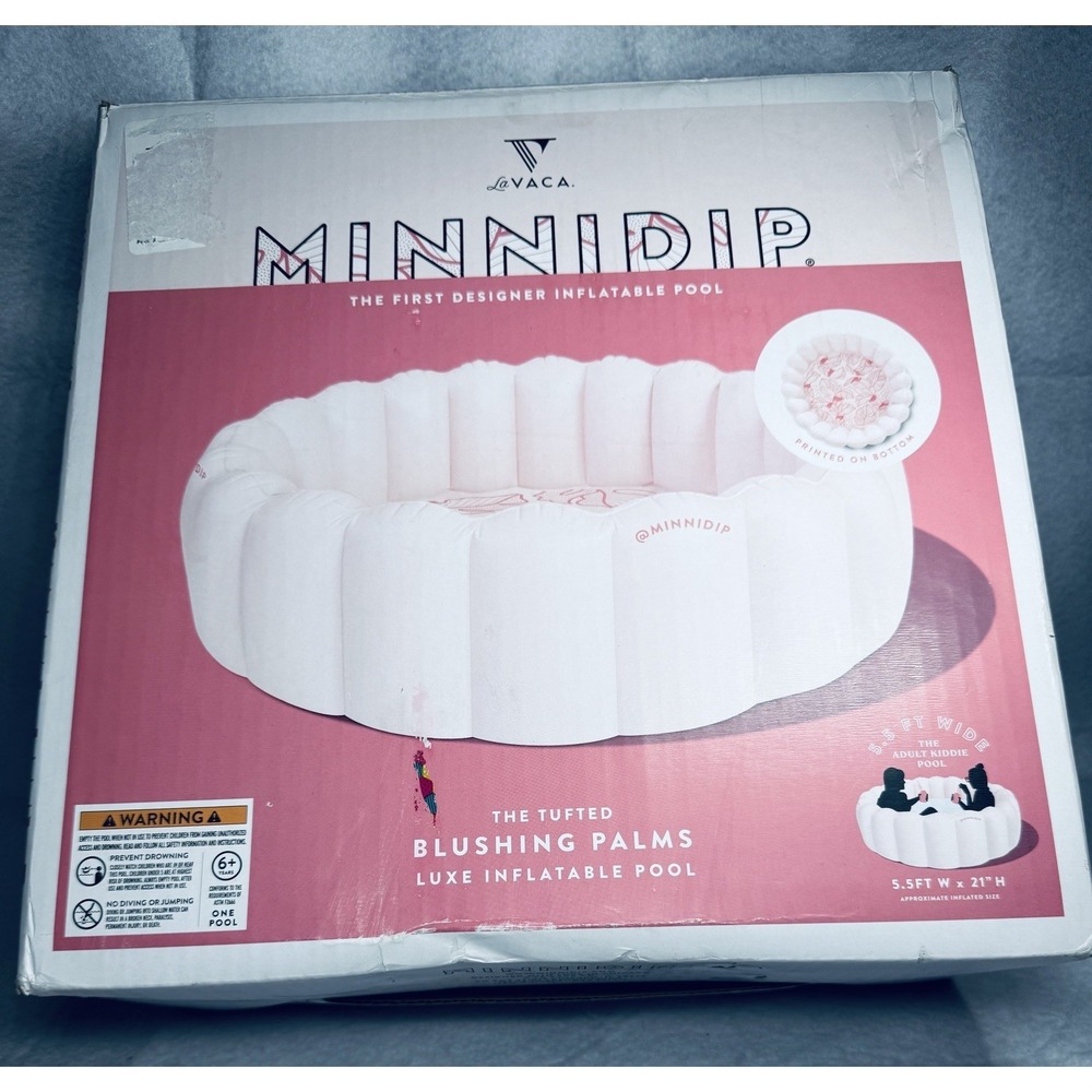 Minidip Tufted Blush Inflatable Pool (pink) 5.5' W X 21" H NEW IN BOX